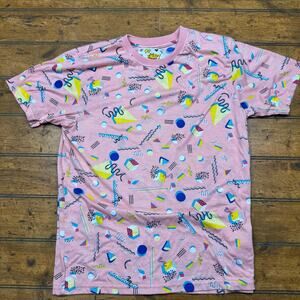 Oh‎ Snap by Drill Clothing Company pink geometric 90s patterned shirt